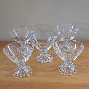 VINTAGE 50s "Boopie" Unique Champagne or Sherbert Custard Glasses, Set of 5
